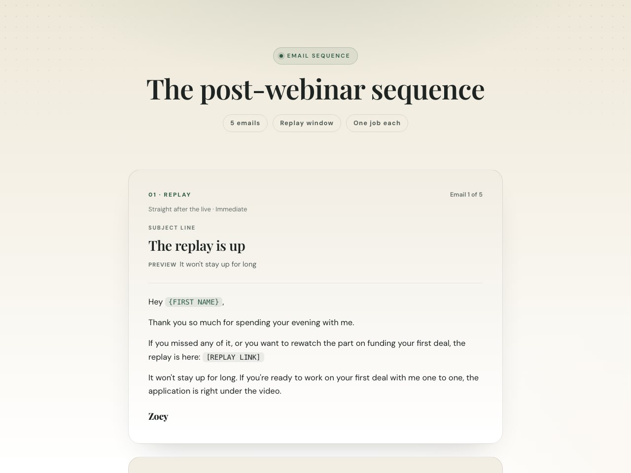 Post-webinar preview