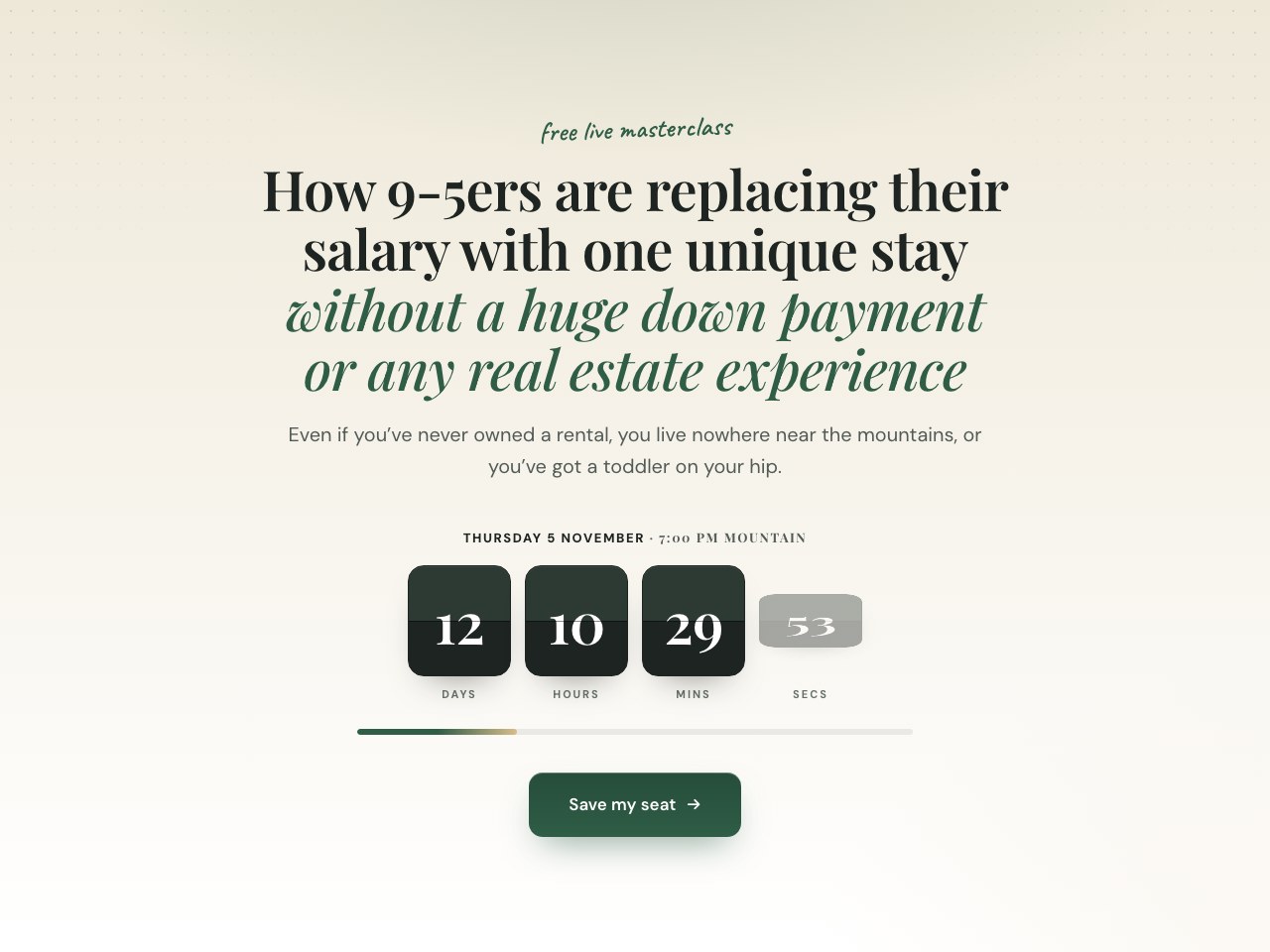Registration page preview