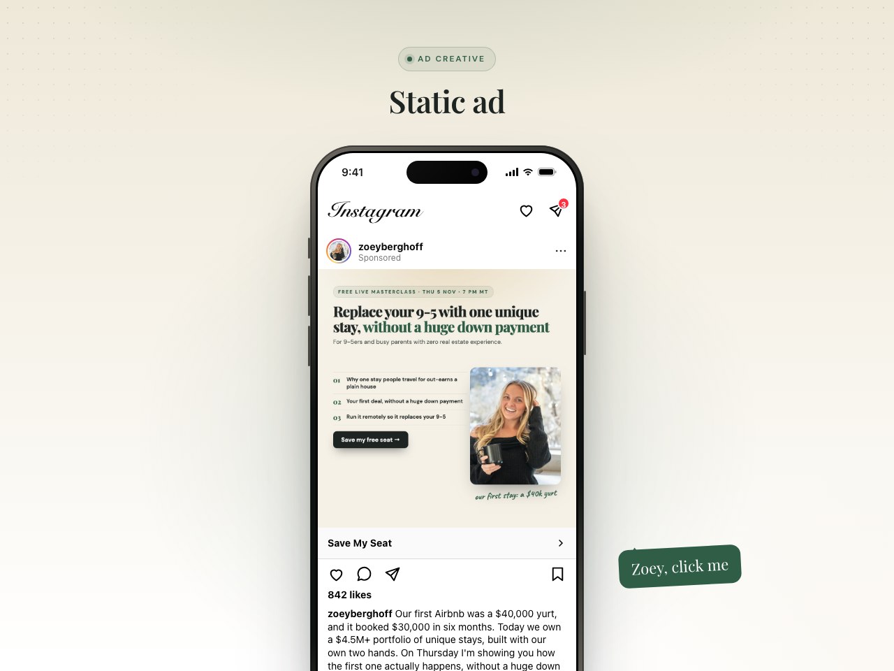 Static ad preview